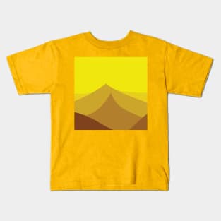 Minimalist Golden Mountains Vector Abstract Art Kids T-Shirt